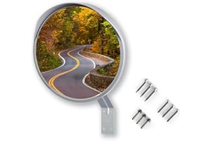 WatchYrBack Grey 12 inch Convex Mirror, Outdoor or Indoor, Wide Angle View, Curved Traffic Safety and Security Mirror 310 mm