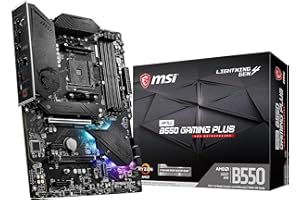 MSI MPG B550 Gaming Plus Gaming Motherboard (AMD AM4, DDR4, PCIe 4.0, SATA 6Gb/s, M.2, USB 3.2 Gen 2, HDMI/DP, ATX)