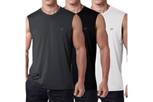 EZRUN Men's Workout Sleeveless Shirts Quick Dry Muscle Swim Shirt Gym Fitness Running Beach Tank Tops