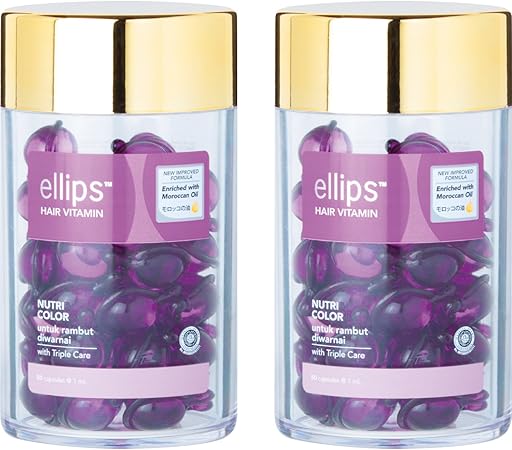Amazon 2個セット エリップス Ellips ヘアビタミン 50粒入り 2個 セット 洗い流さない ヘア トリートメント パープル エリップス ヘアトリートメント 通販