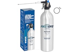 FIRSTINFO TOOLS FIT YOUR NEEDS FIRSTINFO A1638L (3rd Gen) Patented Max. Pressure 140psi / 1000ml Thickened Aluminum Canister Refillable Aerosol Spray Can | Pneumatic Compressed Air Sprayer | Wide Mist Spray