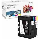 AOTMENDI SG500 SG1000 New Sublimation Ink Cartridge Compatible with Sawgrass Virtuoso SG500 SG1000 Printers(1 Black, 1 Cyan, 1 Magenta, 1 Yellow, 4-Pack)