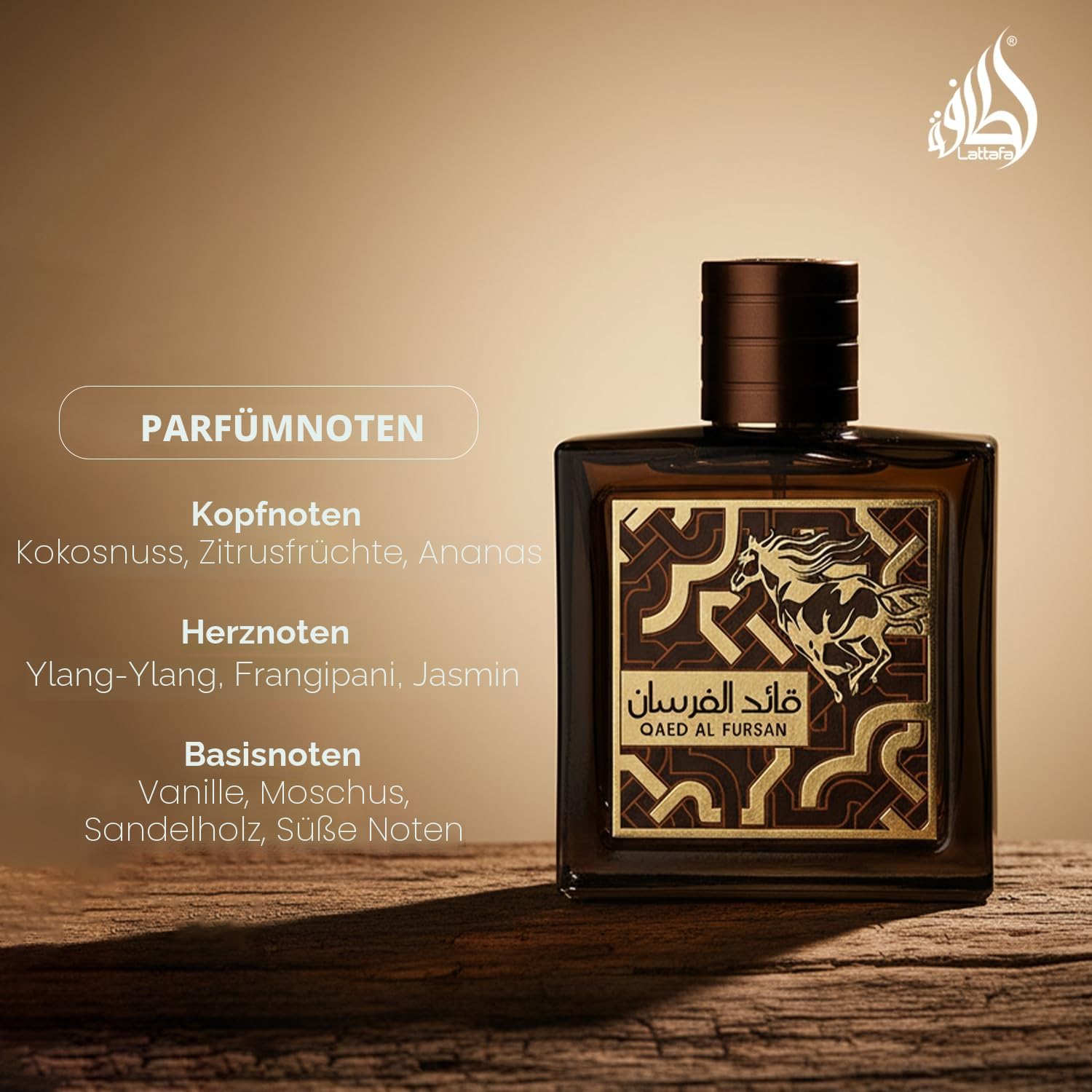 Lattafa Qaed Al Fursan Untamed - süß, warm und würzig, Amber, Aromatic, Eau de Parfum, langhaarend, Uni, 90 ml 4
