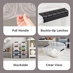 IRIS USA 13 Qt Stackable Plastic Storage Bins with