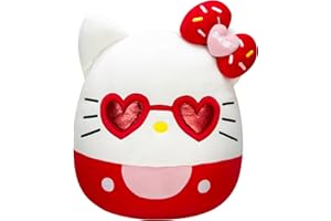 Squishmallows Hello Kitty with Red Glasses 14-Inch Plush - Sanrio Ultrasoft Stuffed Animal Large Plush Toy, Official Kellytoy Plush