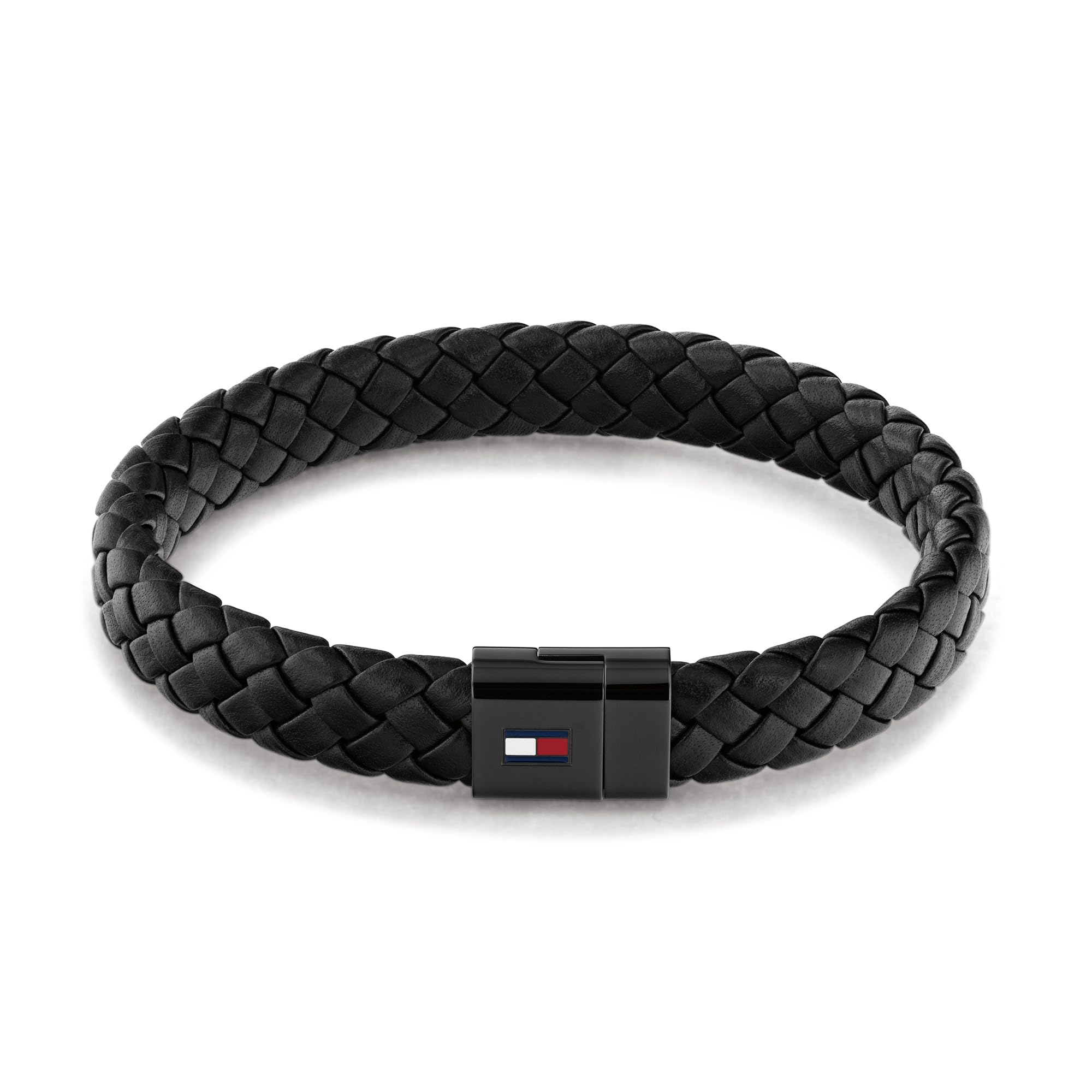 Tommy Hilfiger Jewelry Men's Braided Leather Bracelet Black - 2790331