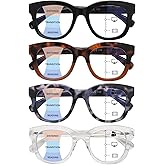 fadbon Oprah Style Progressive Multifocus Reading Glasses for Women,Blue Light Blocking Computer Readers with Spring Hinge