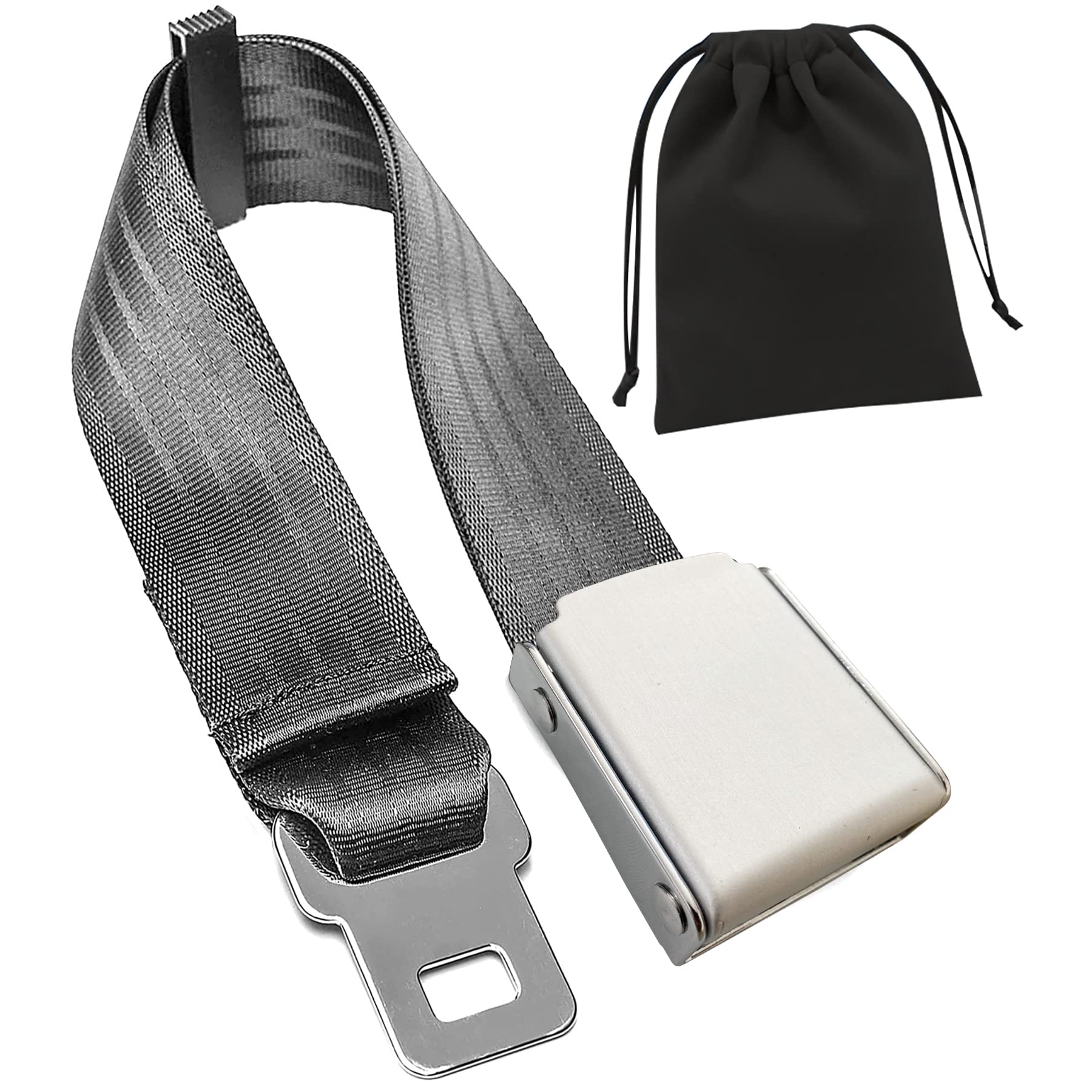 Photo 1 of Airplane Seat Belt Extender, 7-31" Airline Seatbelt Extender Adjustable - FITS ALL Airlines in US Except Southwest-Free Carrying Case (Silver)