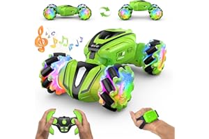 RESOSESE RC Stunt Cars Remote Control Car Double-Sided Driving 360° Flips Rotating Car Toy All Terrain Off-Road car,4WD Gesture Sensing Rc Cars for Teen Boys for Kids for Boys Girls Age 6-12
