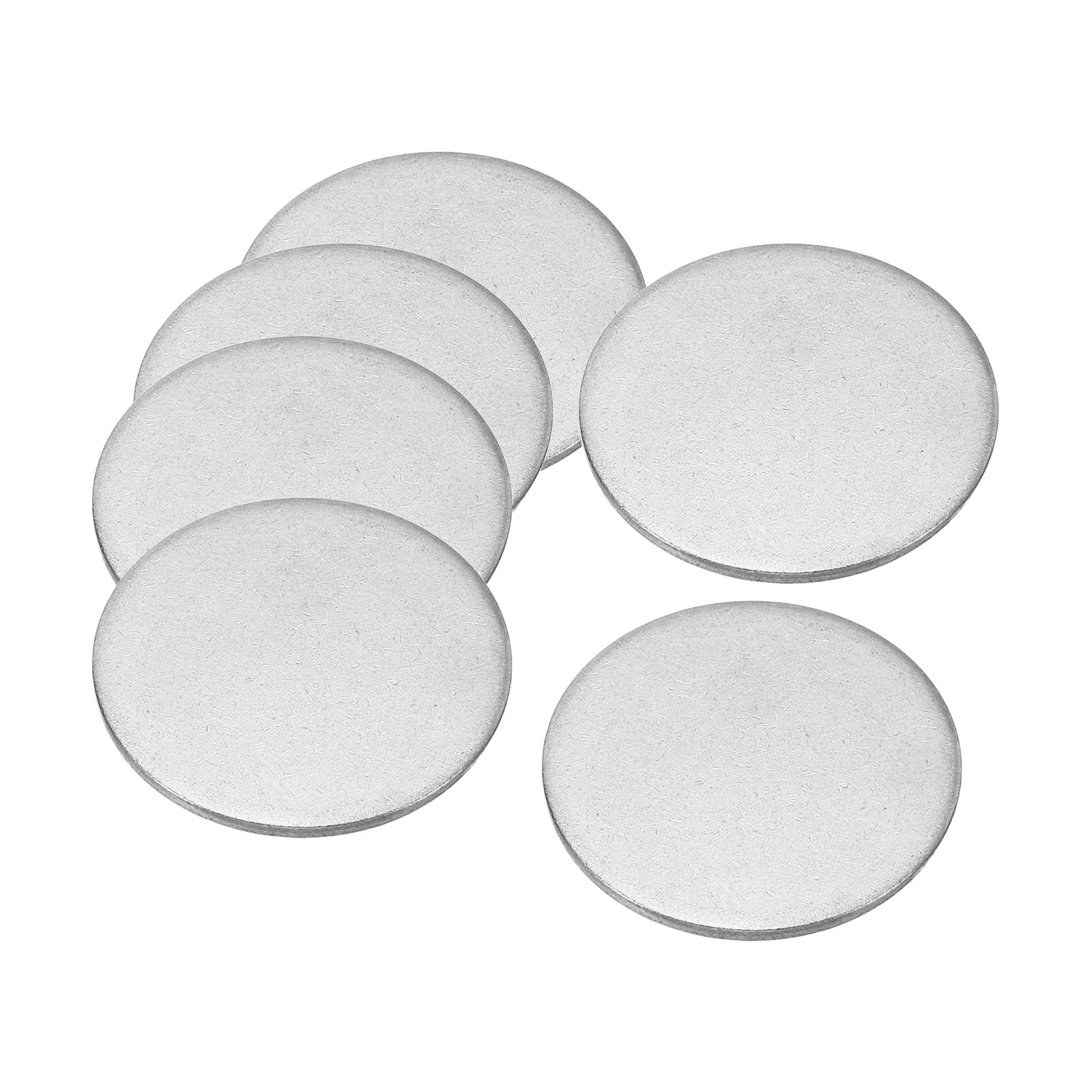 PATIKIL 34mm Steel Disc, 10Pcs Round Metal Stamping Blanks Tags Circle Metal Strike Plate DIY for Engraving Stamping Craft