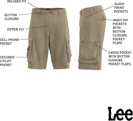 lee cargo shorts with cell phone pocket