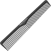 Bardeau Essentials Professional 7 Inch Black Carbon Fiber Anti Static Chemical And Heat Resistant Comb For All Hair Types | Fine and Wide Tooth Comb For Men and Women