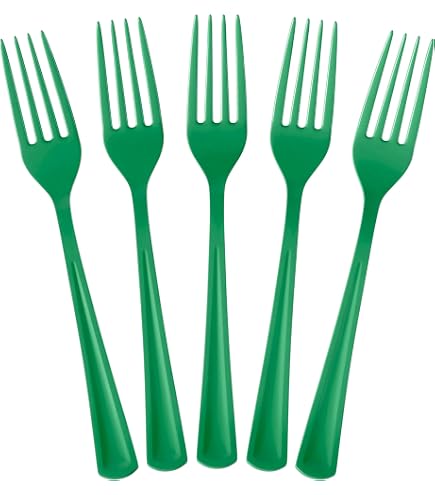 100th Victory M. Ozaki グリーンフォークセット Amazon.com: Party Solids Emerald Green Plastic Forks 100 Pcs Green