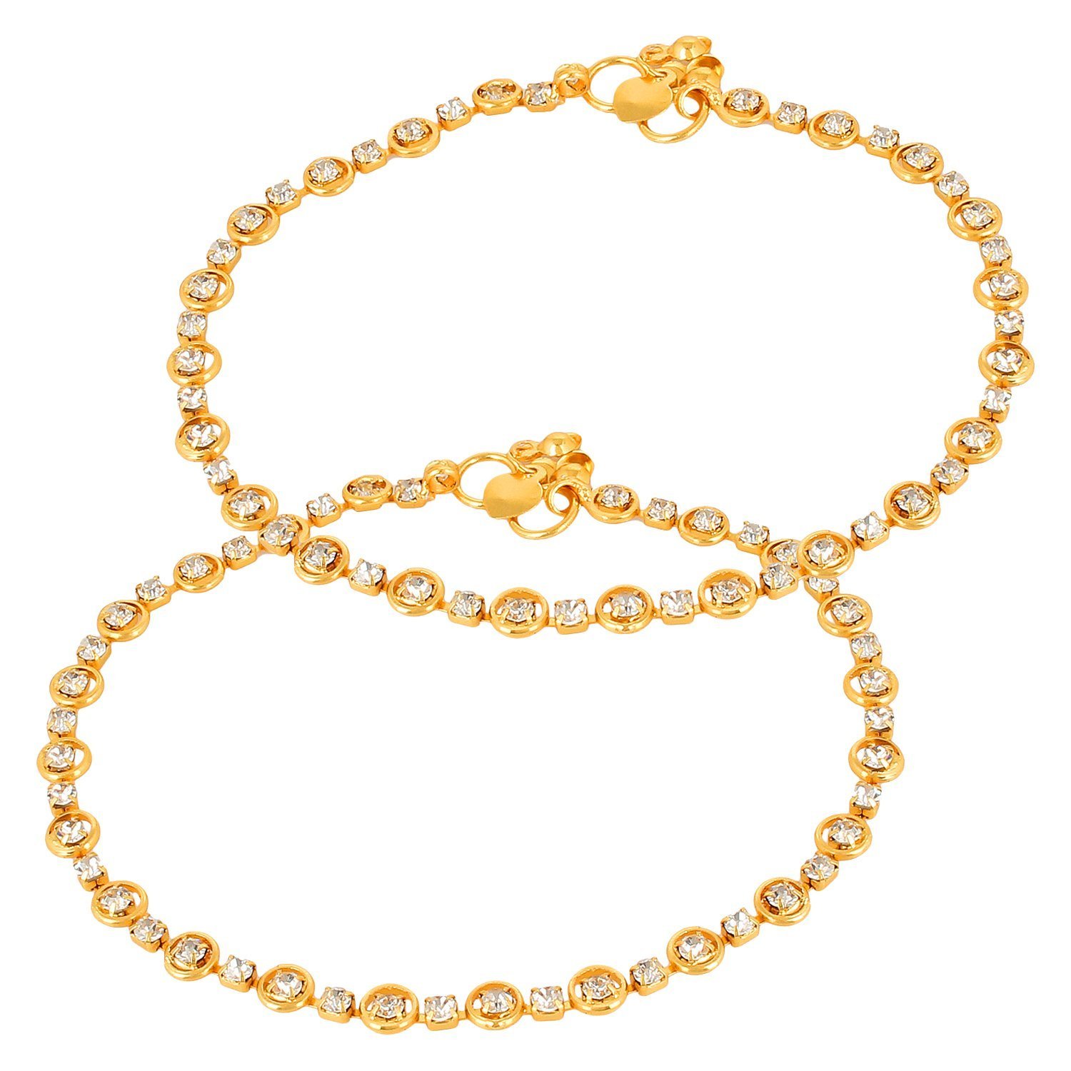 charms diamond studded gold anklet for women/girls