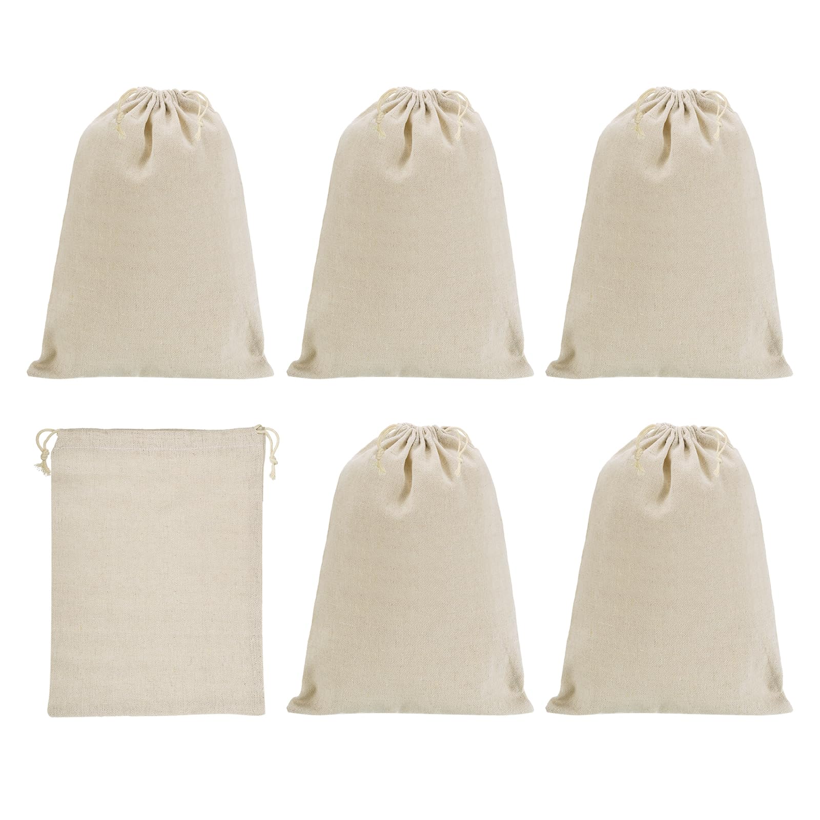 PATIKIL 16"x12" Coin Money Sacks Bag, 6Pcs Bank Deposit Change Transit Cash Bags with Drawstring Currency Gift Sacks Style 1, Beige