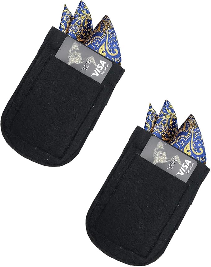 Wanty Premium Microfiber Pocket Square Holder, Men's Suit Handkerchief