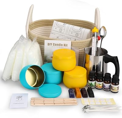 Amorxiao Scented Candle Making Kit with Beewax Beeswax 4 Colors 4 Scents