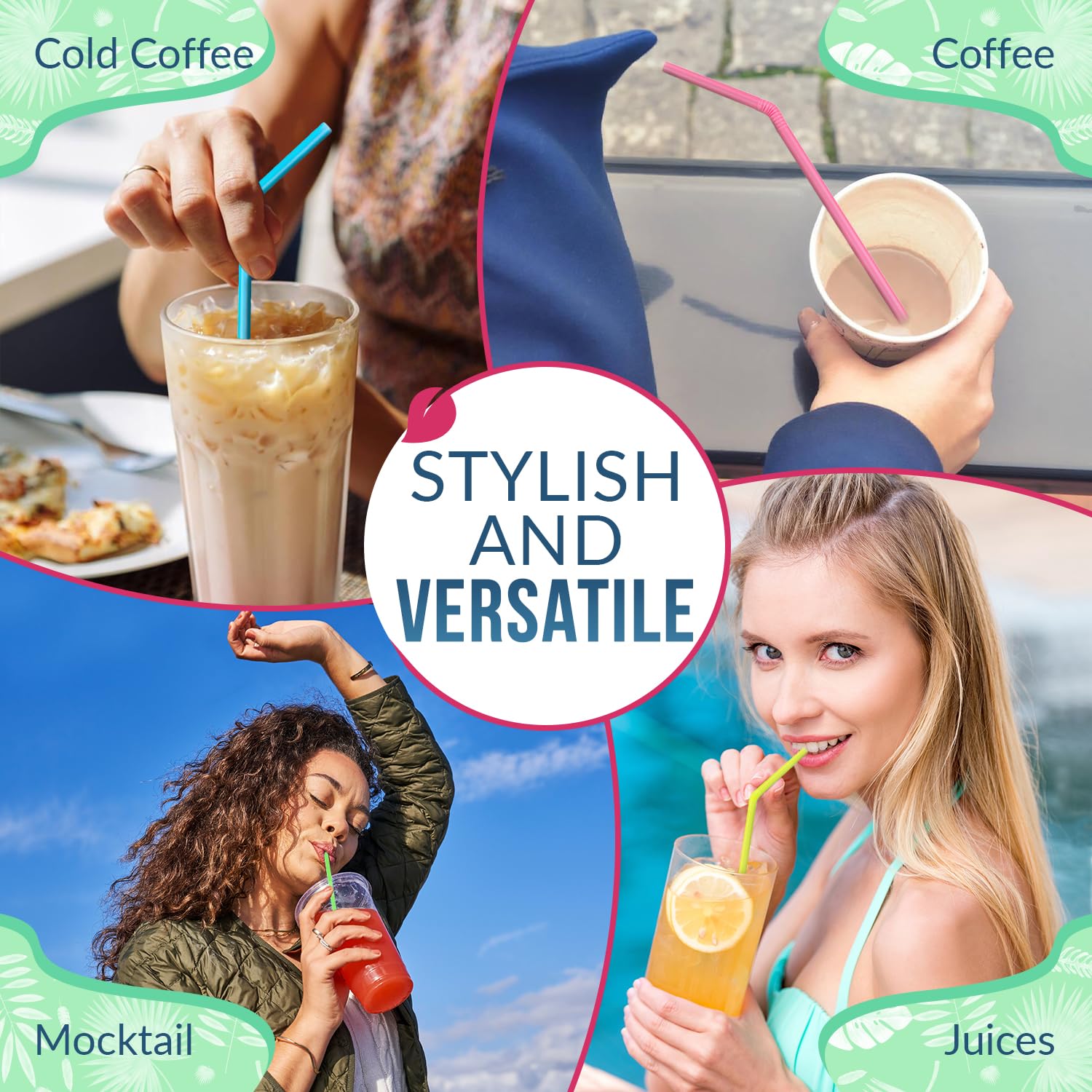 Weemium Compostable Straws - 300 Pack | 100% Plant-Based, Plastic-Free & Biodegradable Straws for Parties - Image 7