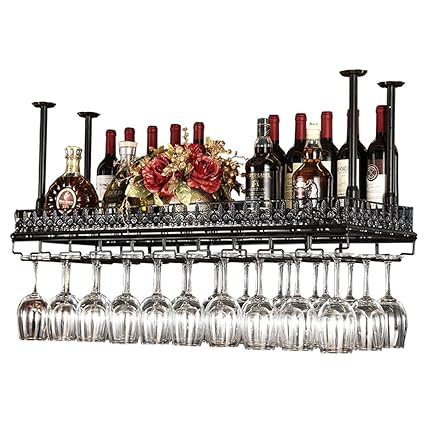 Hanging Wine Glass Rack Ceiling Decoration Shelf Antirust For Bars