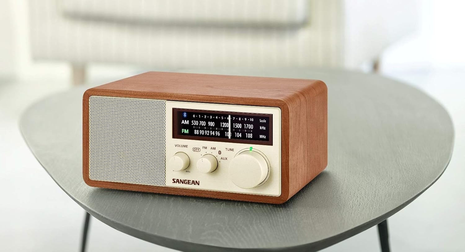 Sangean WR-16 AM/FM/Bluetooth Wooden Cabinet Radio with USB Phone Charging: Electronics