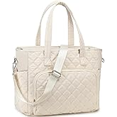JIANYA Tote Bag for Women, Lightweight Work Tote Bags with Laptop Compartment, Quilted Shoulder Bag for Travel