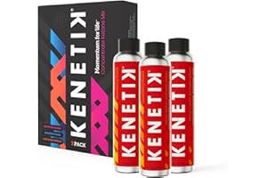 KENETIK Clean Energy Drink Mix, Sugar Free & Caffeine Free, Mental Focus, High Performance D-BHB, Strawberry Peach 3 Pack (12 Servings)