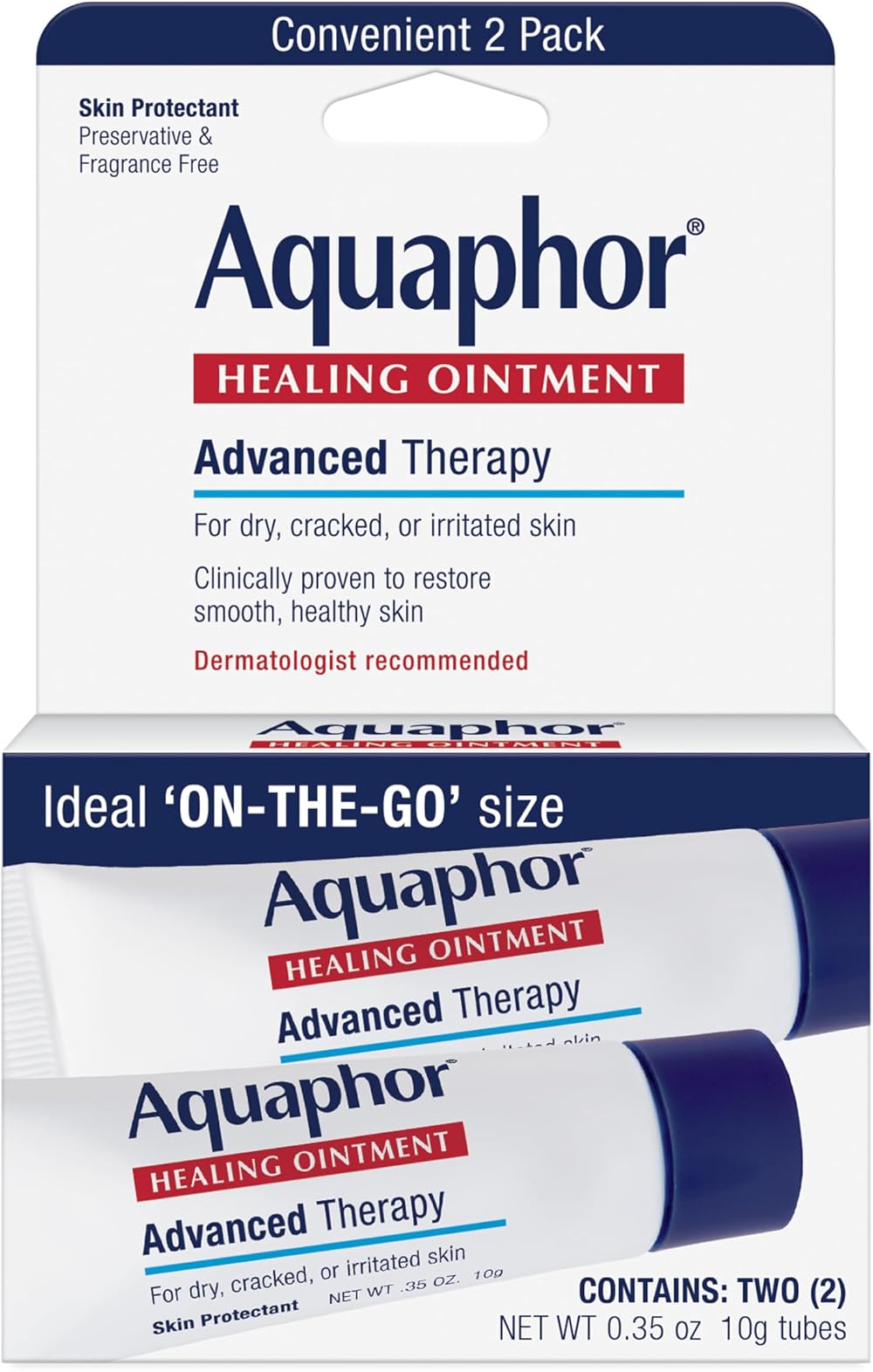 Aquaphor Intensive Skin Repair 41% Petrolatum 0.8 oz Tube 2 Pieces