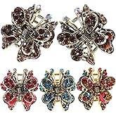 Lurrose Mini Claw Clips: 5Pcs Rhinestone Hair Clips - Decorative Hair Claws for Women Lady Girls Hairstyles Decroation Buns Pining Bangs