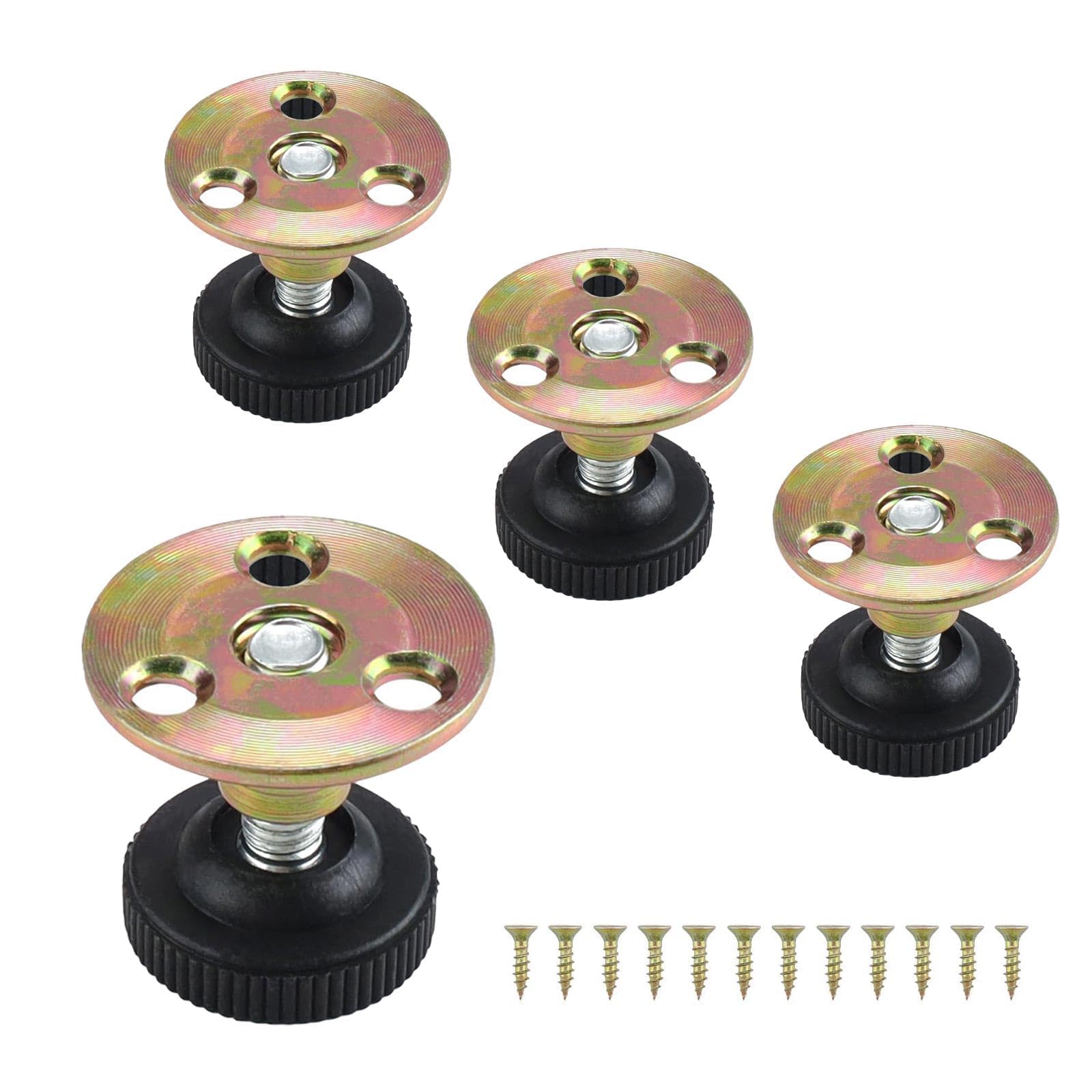 0XBIT Adjustable Feet 4 Packs Feet for Furniture, 33-45 mm Cupboard Feet, Furniture Adjustable Feet and Thickened Base, Suitable for Tables, Cabinets, Sideboards and Sofas