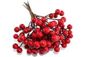 OLYPHAN Red Berry Picks Pip Berry Stems Winter Floral Sprays DIY Crafts, Wreath, Garland, Christmas Berries Ornaments Decoration-Decorative Home Holiday Decor, Table Centerpiece