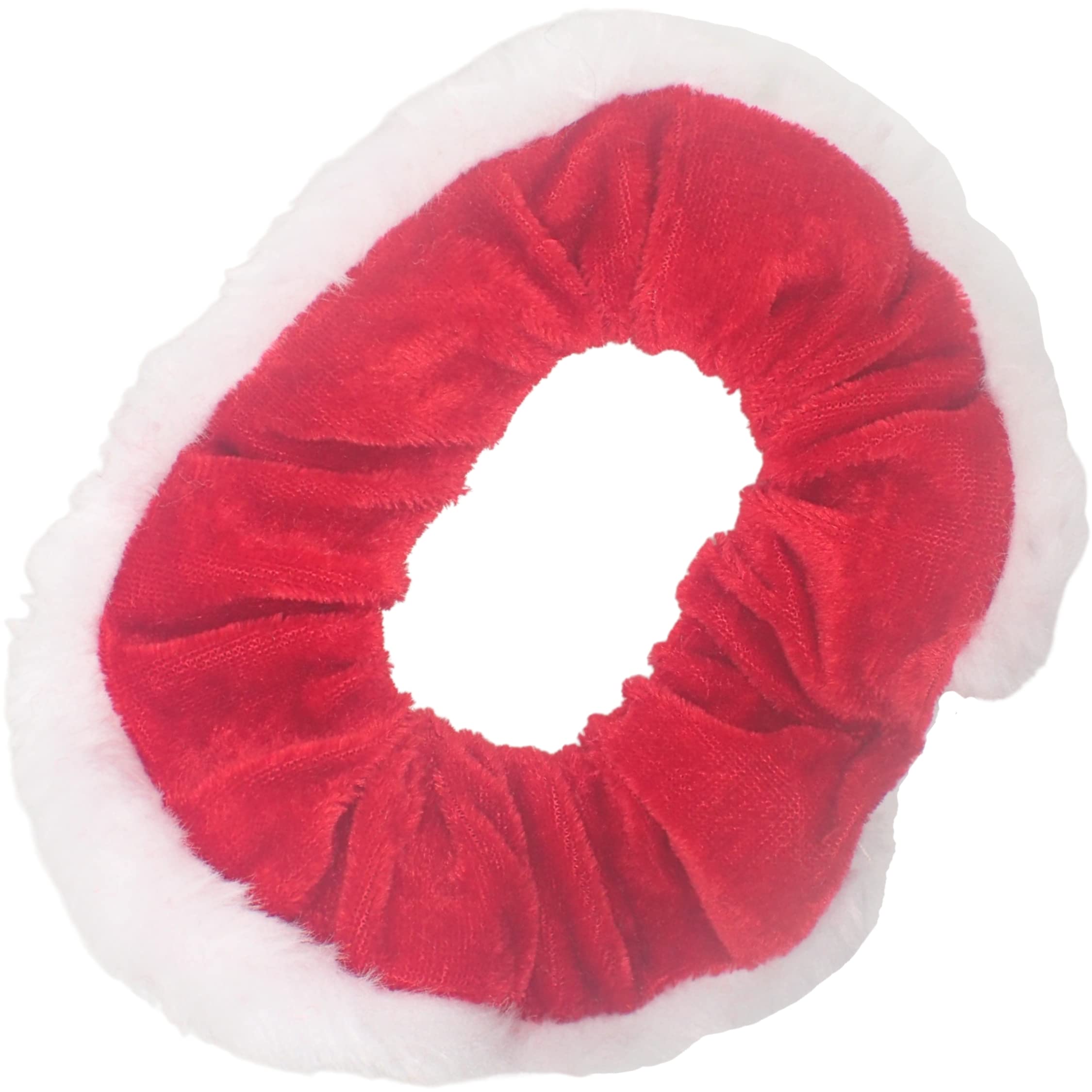 Topkids Accessories Christmas Scrunchies for Women, Hair Accessories for Girls, Festive Hair Accessories for Women Hair Bobbles Hair Band Hair Ties Girls Gifts White Fabric Elastic Hair Bands (Red)