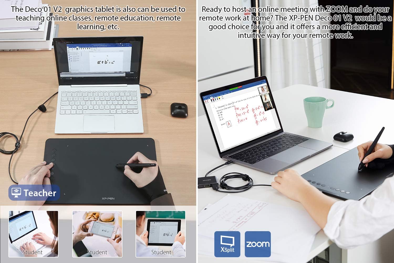 XP-Pen Deco 01 V2 10x6.25 Inch Digital Graphics Drawing Tablet Drawing Pen Tablet with Battery-Free Passive Stylus and 8 Shortcut Keys (8192 Levels Pressure): Computers & Accessories