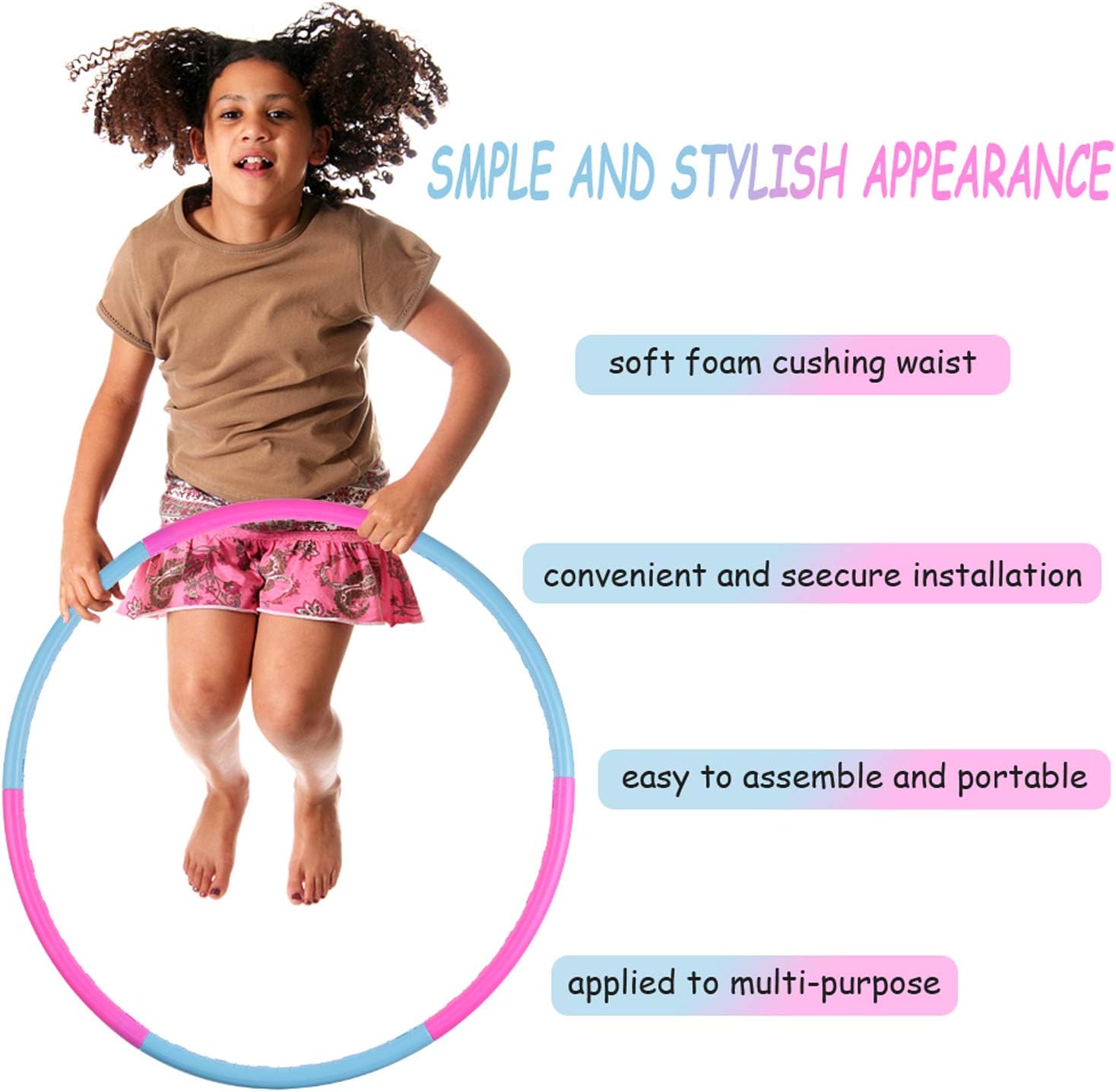 Kids Hoola Hoop Detachable & Size Adjustable, Professional Weighted Colorful Hoola Hoop,Premium Quality Professional Hula Rings for Kids,Toy Gifts,Gymnastics,Lose Weight,Adults Fitness,Girls,Boys: Toys & Games