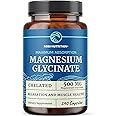 Magnesium Glycinate 500mg | Chelated for High Absorption | Muscle Relaxation, Bones, Heart, Nerve, Sleep & Calm Support for Women & Men | Magnesium Chelate Supplement & Bisglycinate Complex | 240ct