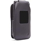 Fitted Leather Case for KAZUNA eTalk, (Verizon Flip Phone) Features: Rotating Belt Clip, Screen &amp; Keypad Protection, Secure Fit