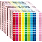 Sabary 20 Sheets Colorful Coding Labels Rectangle Colored Stickers Assorted Removable Stickers for Classrooms Offices Labeling Marking (Rainbow Color,0.5 x 0.75 Inch)