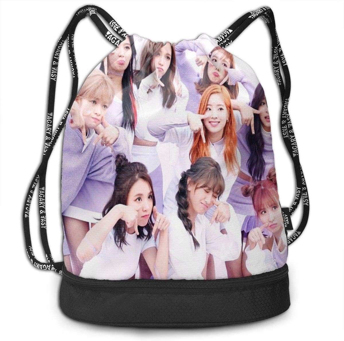 MELODYEE Kpop Cute Twice Lightweight Drawstring Backpack Bundle Beachu Bag For Men And Women