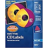 Avery CD Labels, Matte White, 40 Disc Labels and 80 Spine Labels (8692),4.5/8 Inches