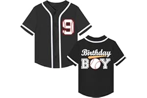 NICNZQI Kids Baseball Jersey Birthday Boy Shirt Birthday Outfit Personalized Sport Party Tee 7-10 Years Old