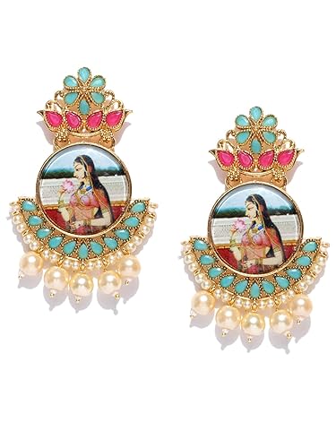 Buy Zaveri Pearls Padmavati Dangler Earrings For Women Golden - zaveri pearls padmavati dangler earrings for women golden b07csrfh3h
