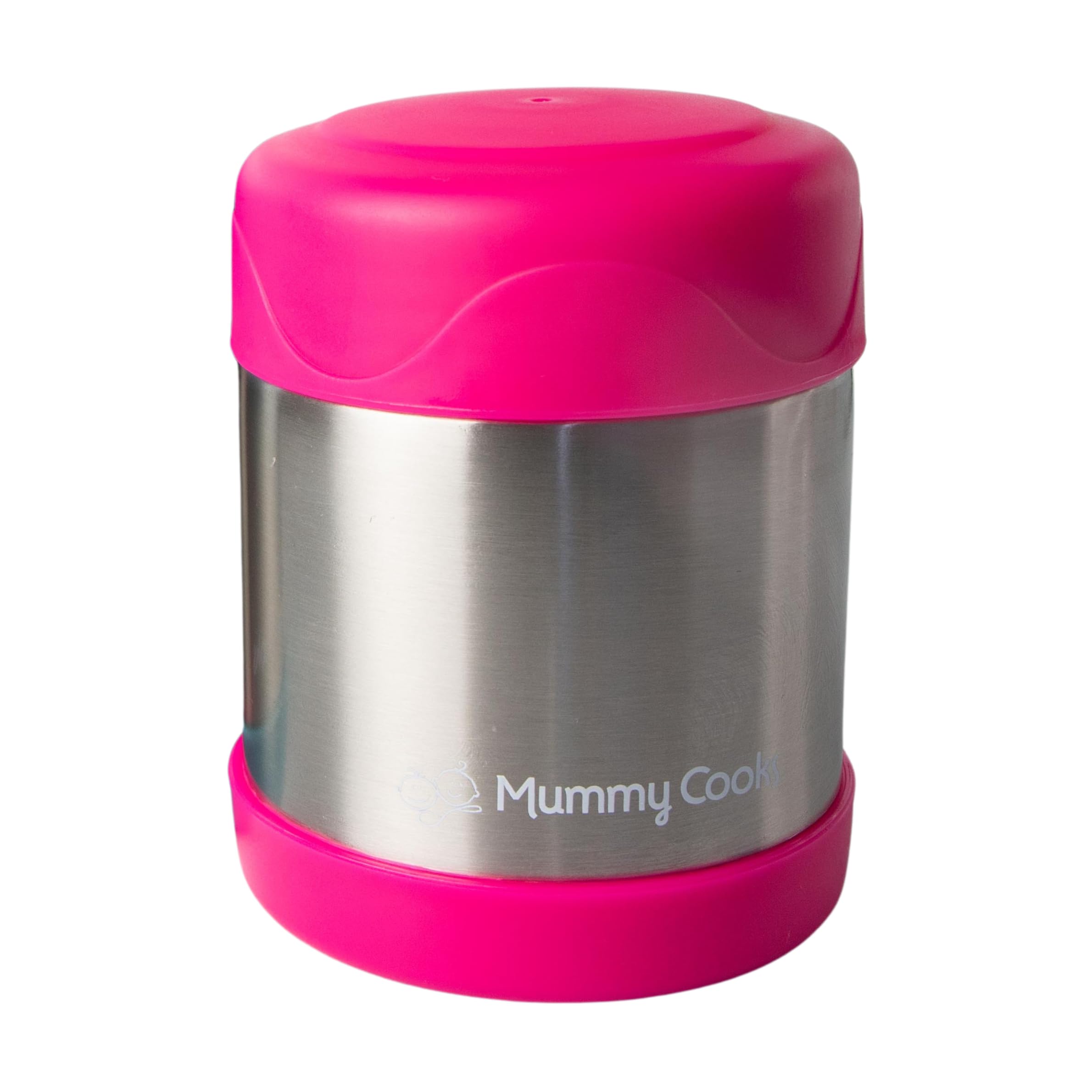Mummy Cooks - Insulated Children's Food Flask 300ml (Pink) - FREE STICKERS