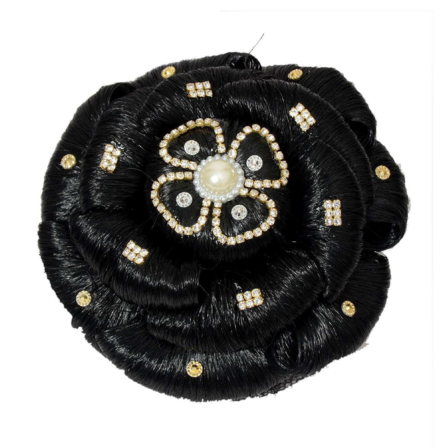 Buy Styling Fashion Synthetic Hair Buns Dark Black Ad Stone Fancy Hair Judda Bun Hair Extention Hair Cap Artificial Hair Juda Hair Clip For Girls And Women 4 4 Inch Online At Low Prices In India