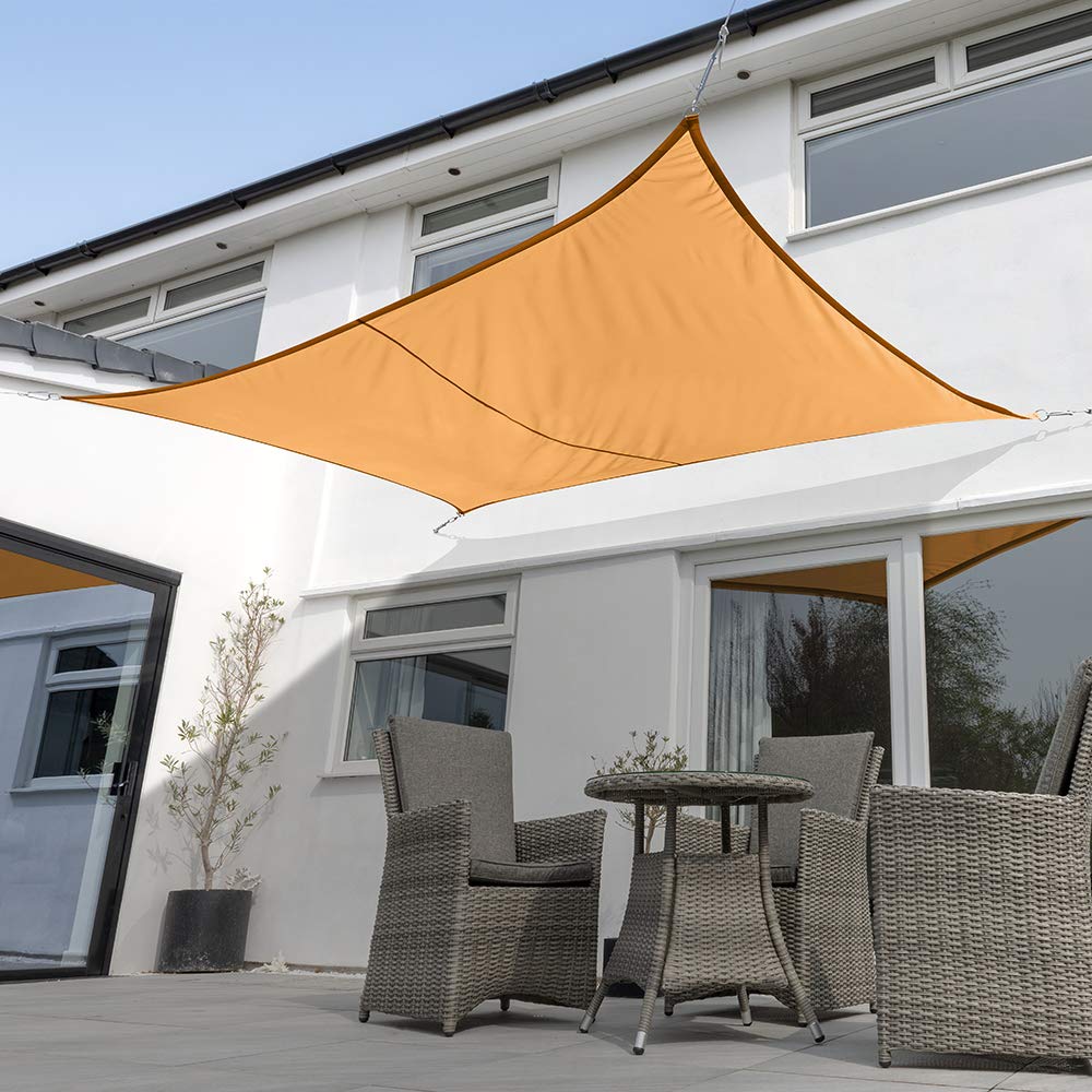 Kookaburra Waterproof Garden Sun Shade Sail Canopy in Orange 98% UV Block (3m x 2m Rectangle)