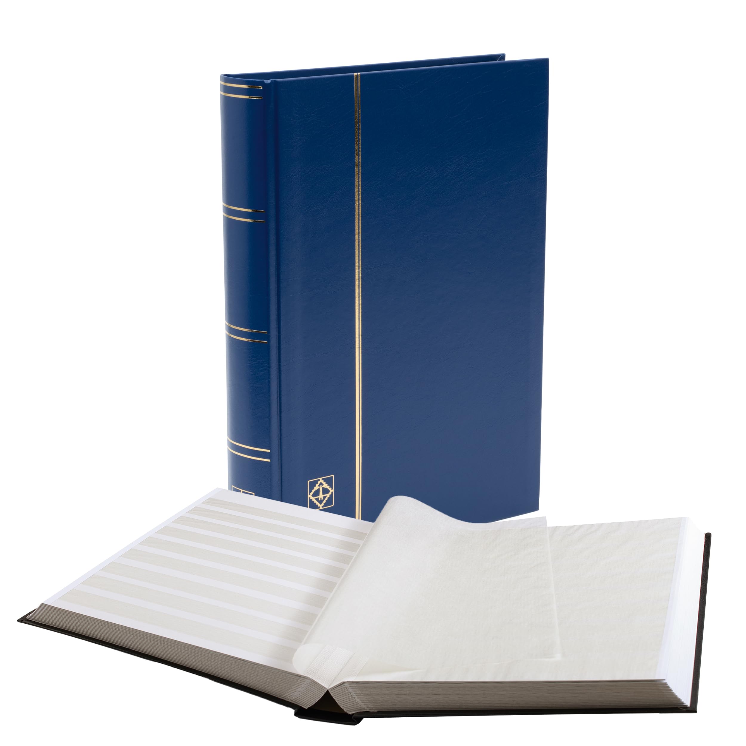 Leuchtturm 327876 Stamp collecting album - stock book Basic - 64 white DIN A4 pages - unpadded, blue cover