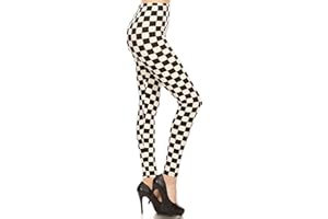 Leggings Depot High Waisted Checkered & Animal Print Leggings for Women - Regular, Plus, 1X3X, 3X5X