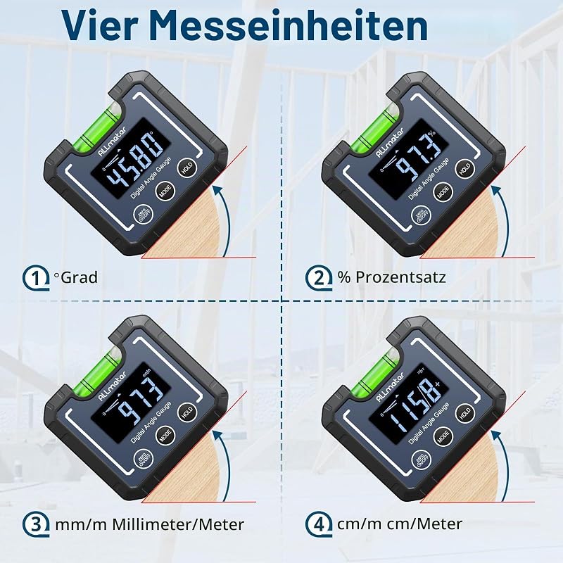 Digitaler Winkelmesser magnetisch 360°, 0,05°, VA-LCD