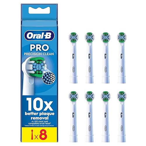 Oral-B Pro Precision Clean Electric Toothbrush Head, X-Shape And Angled Bristles for Deeper Plaque Removal, Pack of 8 Toothbrush Heads, White