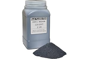 BAIDOON 2 lbs Rock Tumbler Grit for Step 2 Tumbling Stones, Tumbler Media Grit,Rock Polishing Grit Media, Works with Any Rock Tumbler, Rock Polisher, Stone Polisher,Medium 220# Silicon Carbide Grit
