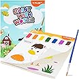 YPLUS Paint with Water Books for Toddlers, Watercolor Painting Paper for Kids Ages 1-3, 2-4, Art Craft Gift for Drawing with Brush Christmas Stocking Stuffers for Kids Toddler - Farm