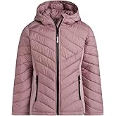Reebok Girls Winter Jacket - Weather Resistant Hooded Quilted Puffer Parka Girls Jacket - Lightweight Warm Winter Coat
